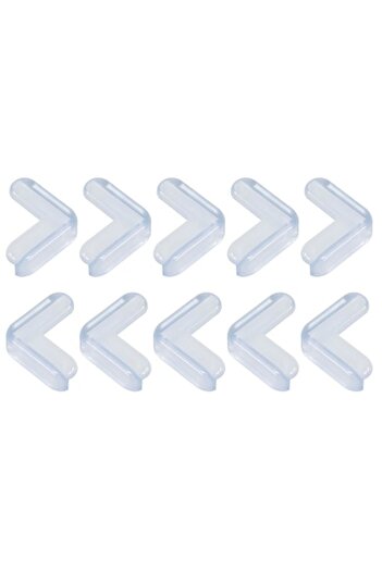 eZmart Set 10 protectii colturi triunghi autoadezive silicon transparent pentru siguranta copiilor,