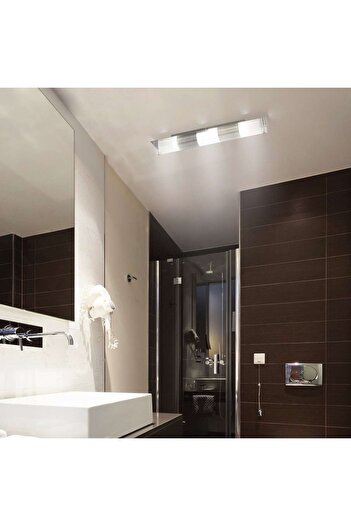 Rabalux Rabalux bathroom wall lamp, metal structure and glass lampshade, with chromed metal ornament...