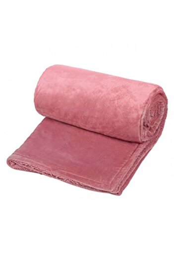 OEM Double Soft Velvet Blanket, Faux Fur, Size 220 x 200 cm, Powder Pink