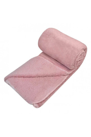 OEM Patura cu blana moale catifelata, dimensiune 200 x 150 cm, Roz pudra