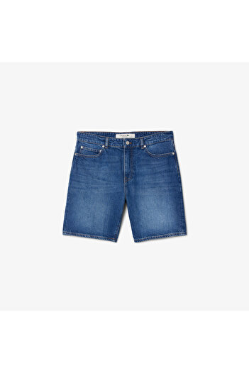 Lacoste Erkek Straight Fit Denim Koyu Mavi Bermuda Şort