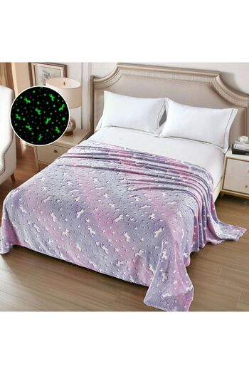 CHIRASO Cocolino Glow in Dark Phosphorescent Blanket 200x230cm, glows delicately in the dark