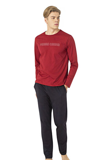 Pierre Cardin Men's Pajama Set, Cotton, with Pockets, Crew Neck