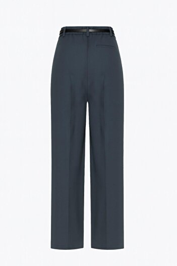 Setre Petrol Pocket Detailed Relaxed Fit Wide Leg Trousers