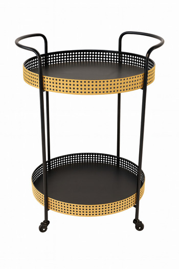 TSUMAB Round Wooden Side Table with Dual Storage Shelves – Modern Minimalist Design