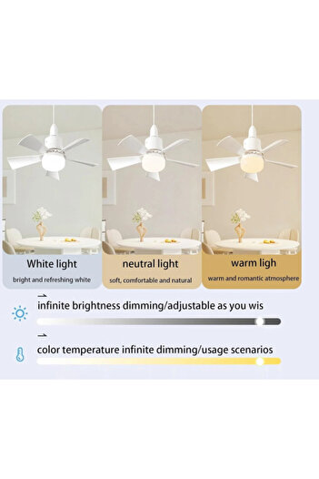 Cata CT-1157 FIRTINA 5 Kanatlı LED Tavan Vantilatörü- 3 Renk Ayarlı Işık 3200K-4000K-6400K
