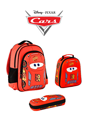 CARS Disney Licensed Cars School Bag - Lunch Box - Pencil Case Set of 3