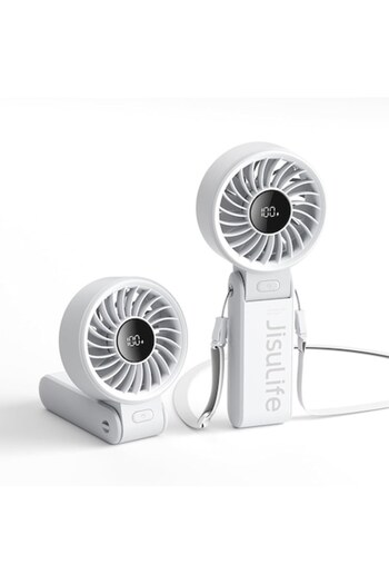 Danex Portable Fan 3600mAh with Digital Display, B14, Silicon Flex, Metal Gray