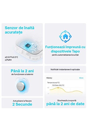 TP-LINK Smart Sensor for Temperature and Humidity Tapo H100 (White)