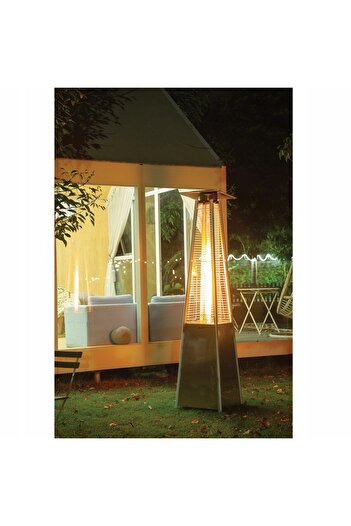 zola Gas patio/outdoor heater, 13 kW, 54x46x227 cm, castors, hose, reducer, cover, steel