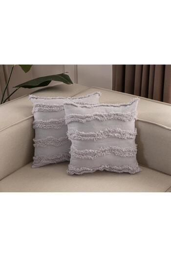 Markaev Tassel Detailed Throw Pillow Cover Set of 2