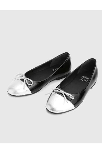 İLVİ Eloisa Genuine Patent Leather Black Women's Ballerinas