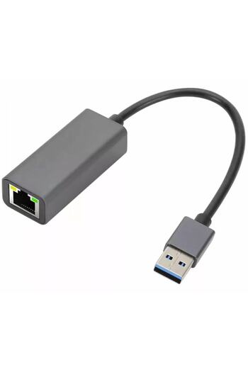 Stef's Cat Cable Adapter Usb A Male to RJ45 Female, 3.0, 1000 Mbps, LED, 17 Cm, Gray