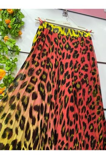 edu collection Patterned Chiffon Lining Bell Skirt
