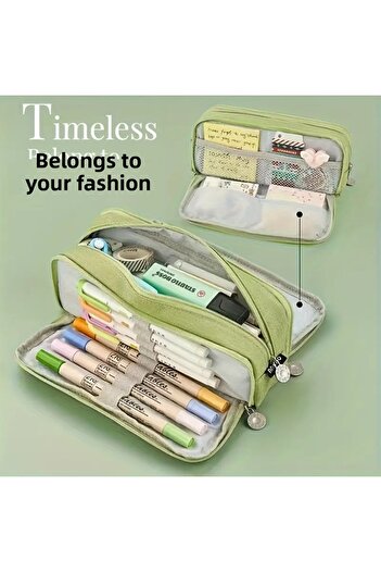 iyzi Angoo 3-compartment large capacity pen holder light blue