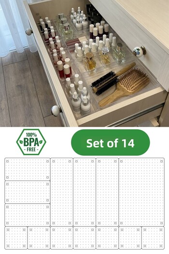 UNIQUE ME Set of 14 Drawer Interior Closet Organizer Crystal