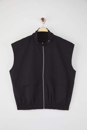 Trendyol Curve Black Oversize Large Size Vest Twoaw26Bh00001