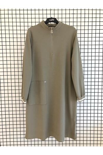 Armine Collar Zipper Sleeves Ribbed Tunic Autumn-Winter