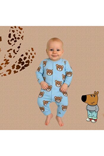 Nayinom Hobbe Baby Teddy Bear Romper 3-6-9 Months, Soft Texture, Baby Romper