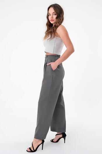 Hazel Woman anthracite korean model Palazzo Pants