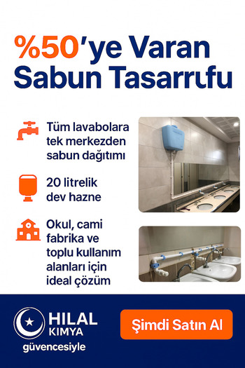 hilal kimya Merkezi Depolu 20 Lt 4 Musluklu Butonlu Sıvı Sabunluk – Okul, Cami ve Toplu Kullanım İçin