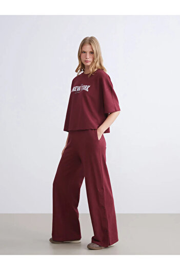 LC Waikiki LCW YoungBordo Bisiklet Yaka New York Baskılı Kadın Pijama Takımı