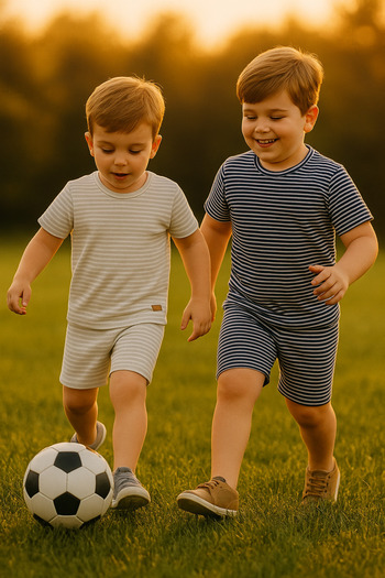 cimcim baby Striped Children's Bottom Top Set Set of 2