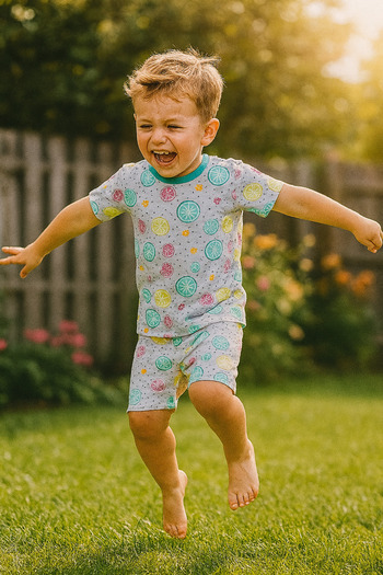 cimcim baby Lemon and Stripe Patterned Children's Shorts Set of Two
