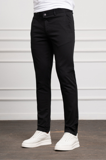 Morven Men's Black Slim Fit Slim Fit Chino Trousers