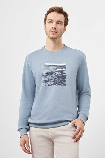 Morven Tricou pentru bărbați, albastru, cu decolteu triplu