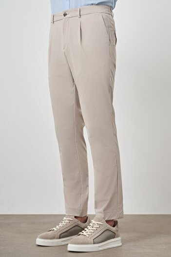 Morven Erkek Taş Trend Slim Fit Tam Lastik Pantolon