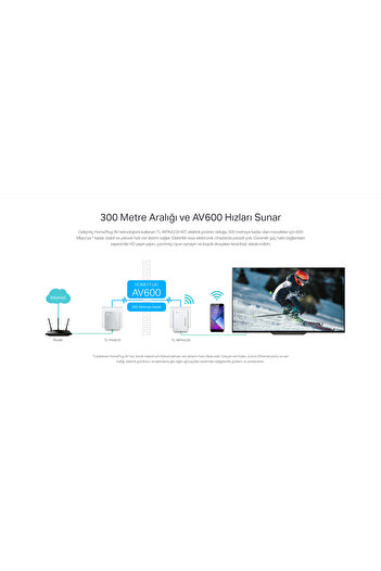 TP-LINK TL-WPA4220KIT 600mbps AV600 Kablosuz 300mbps EV Ofis Tipi PowerLine Ağ Adaptörü 2-li paket