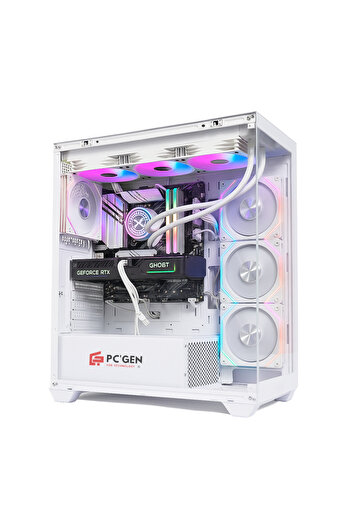 PC'GEN Gaming PC I7-14700f, Ram Ddr5 32gb, Rtx 5070 12gb, SSD Nvme 1tb, White