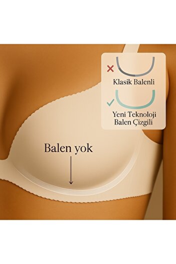 Urrenn Balensiz Lazer Kesim Dikişsiz Sütyen | Kadın Hayalet Sütyen |Görünmez, Rahat, İz Bırakmaz Ten