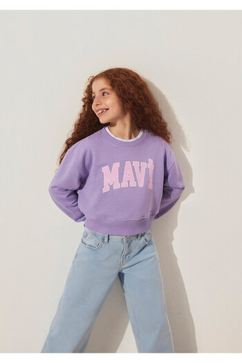 Mavi Λογότυπο εμπριμέ Crop Purple Sweatshirt 7S10097-86954