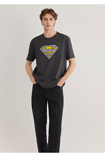 Mavi Μπλουζάκι με στάμπα Superman - Loose Relaxed Fit 0612306 -70087