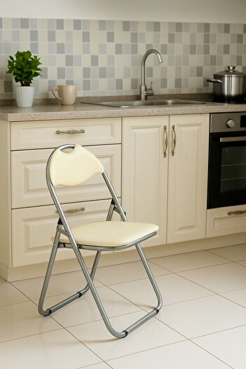 UnicSpot Cordoba folding chair, beige, 38.5x43x79 cm