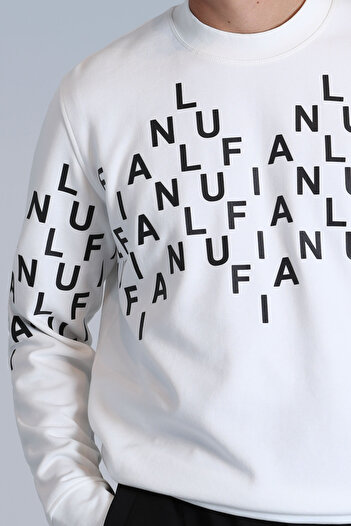 Lufian Ανδρικό φούτερ Rose Off White