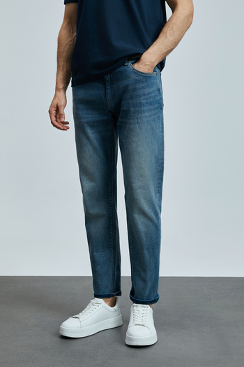 Lufian Bruno Smart Jean Erkek Pantolon Slim Fit Mavi
