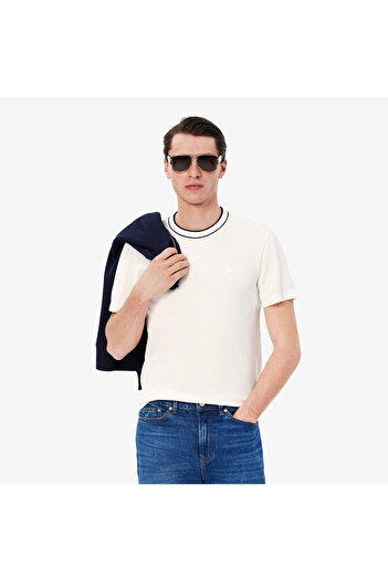 Lacoste Stretch Pique Stripe Collar T-shirt - TH8174-00-70V