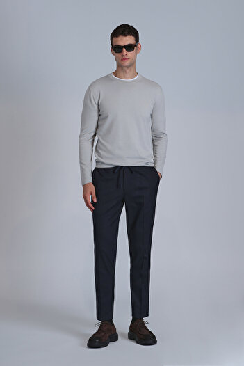 Lufian Glen Men's Slim Fit Navy Blue Chino Pants