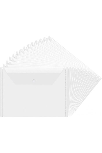 ZuiJia Set of 25 ziplock bags for stationery, plastic, white, 33 x 23 cm