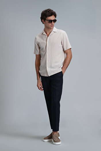 Lufian Men's Basic Beige Shirt - Femer Regular Fit