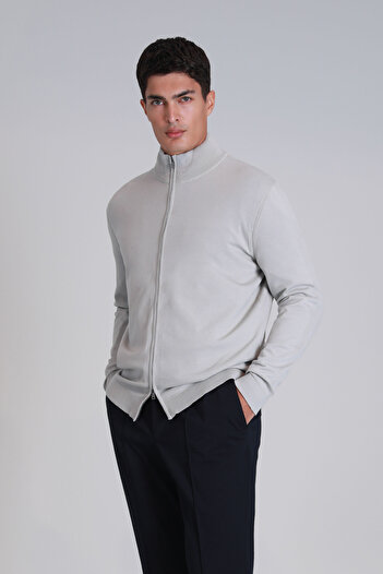 Lufian Force Men's Cardigan - Light Gray