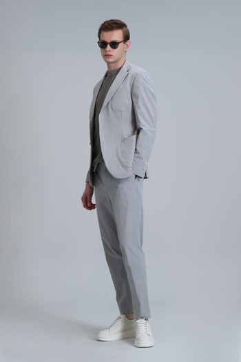 Lufian Mex Spor Erkek Blazer Ceket Slim Fit Açık Gri
