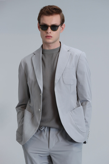 Lufian Mex Spor Erkek Blazer Ceket Slim Fit Açık Gri