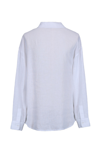 Lufian White Linen Women's Shirt - Barri
