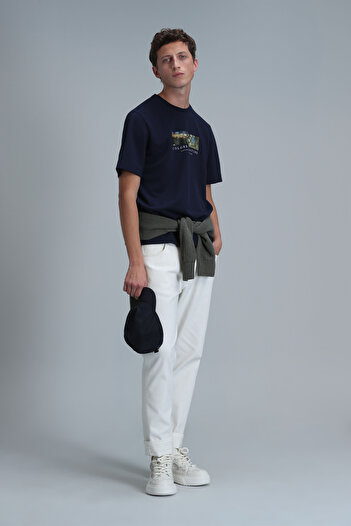 Lufian Μπλουζάκι Bıanca Modern Graphic Navy Blue