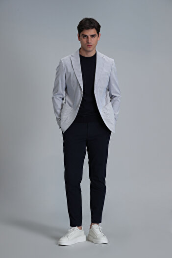 Lufian Navy Blue Slim Fit Sea Smart Men's Chino Pants