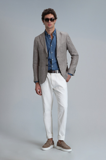 Lufian Luta Sports - Men's Brown Slim Fit Blazer Jacket